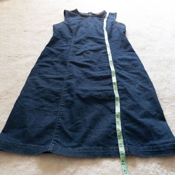 Vintage 90’s Expressions blue denim sleeveless dress with zipper closure size 10 - Picture 6 of 8
